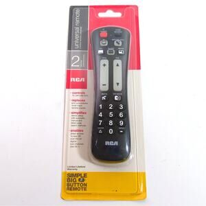 RCA RCRH02BR Universal Remote Big Button 5 Device TV Control NEW Sealed